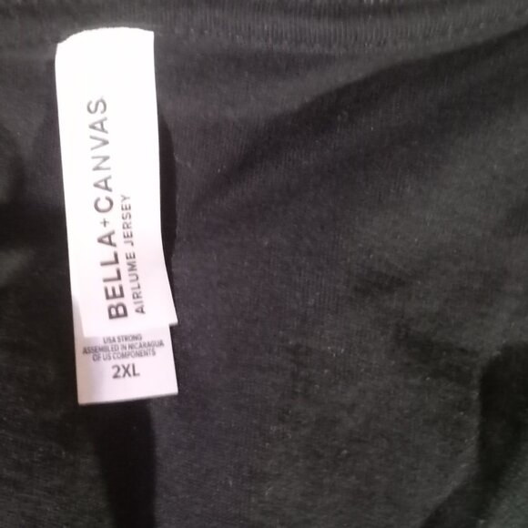 Women's 2xl V- neck Space cadet Bella Canvas Black Shirt - Picture 2 of 5